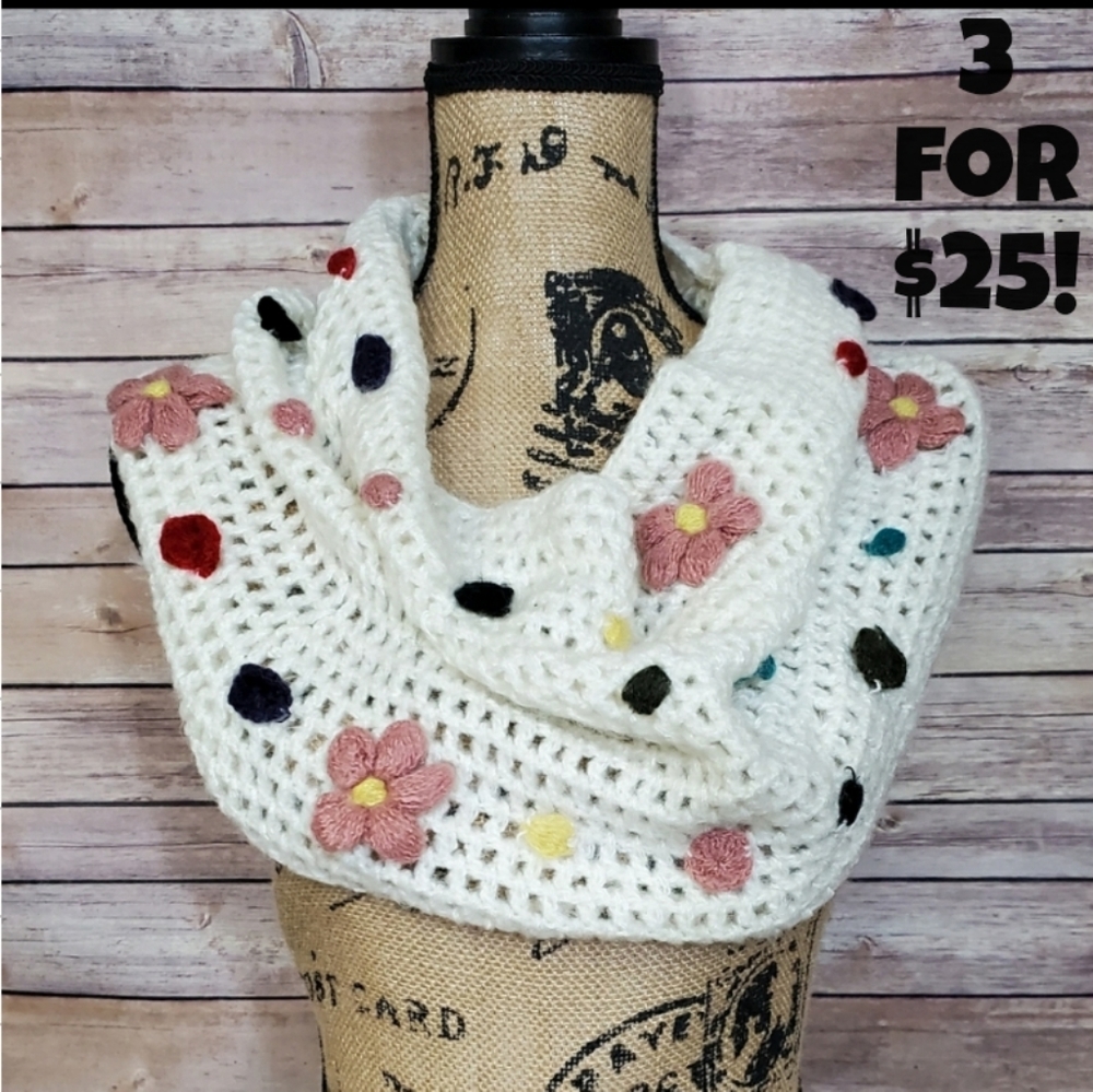 Emma & Sam Embellished Floral Infinity Scarf